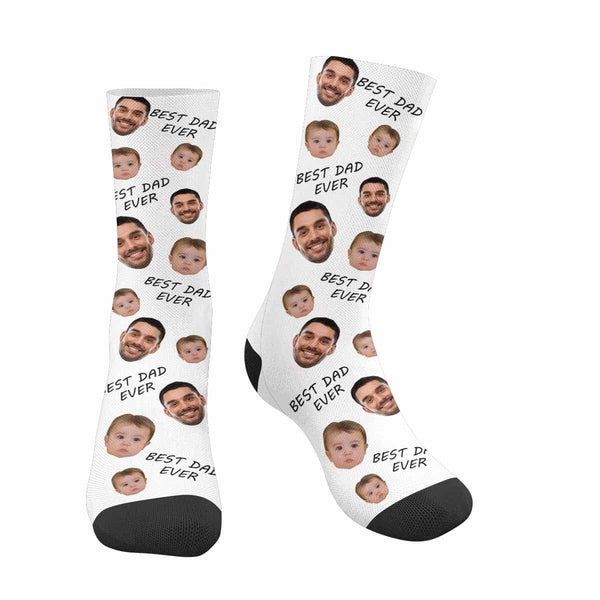 [Made In AU] Custom Face Best Dad Ever Sublimated Crew Socks
