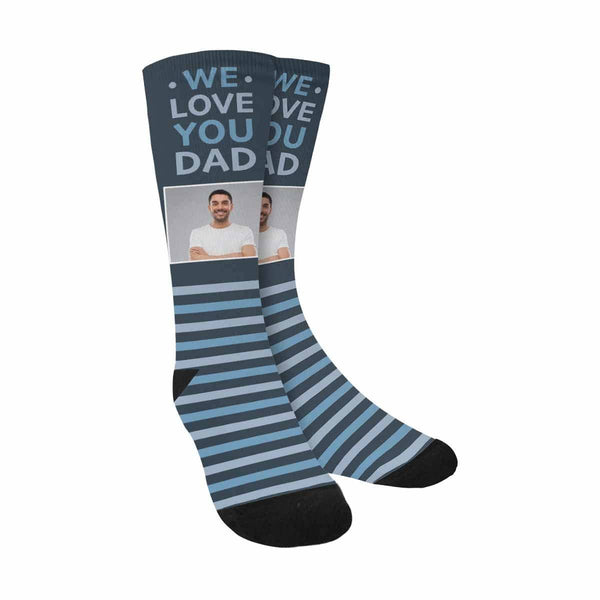 [Made In AU]Custom Face We Love You Dad Sublimated Crew Socks