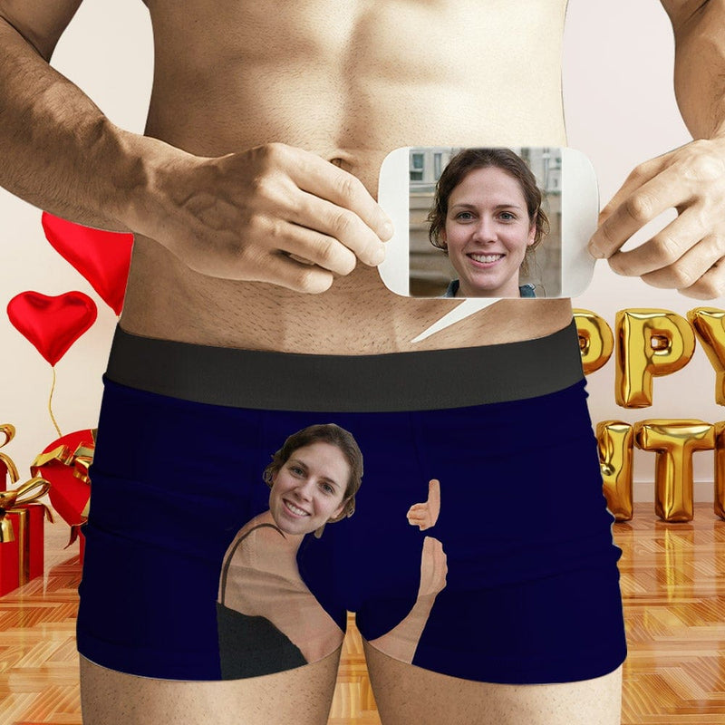 Personalized Photo Boxer Briefs Hug My Treasure Custom Men's Underwear –